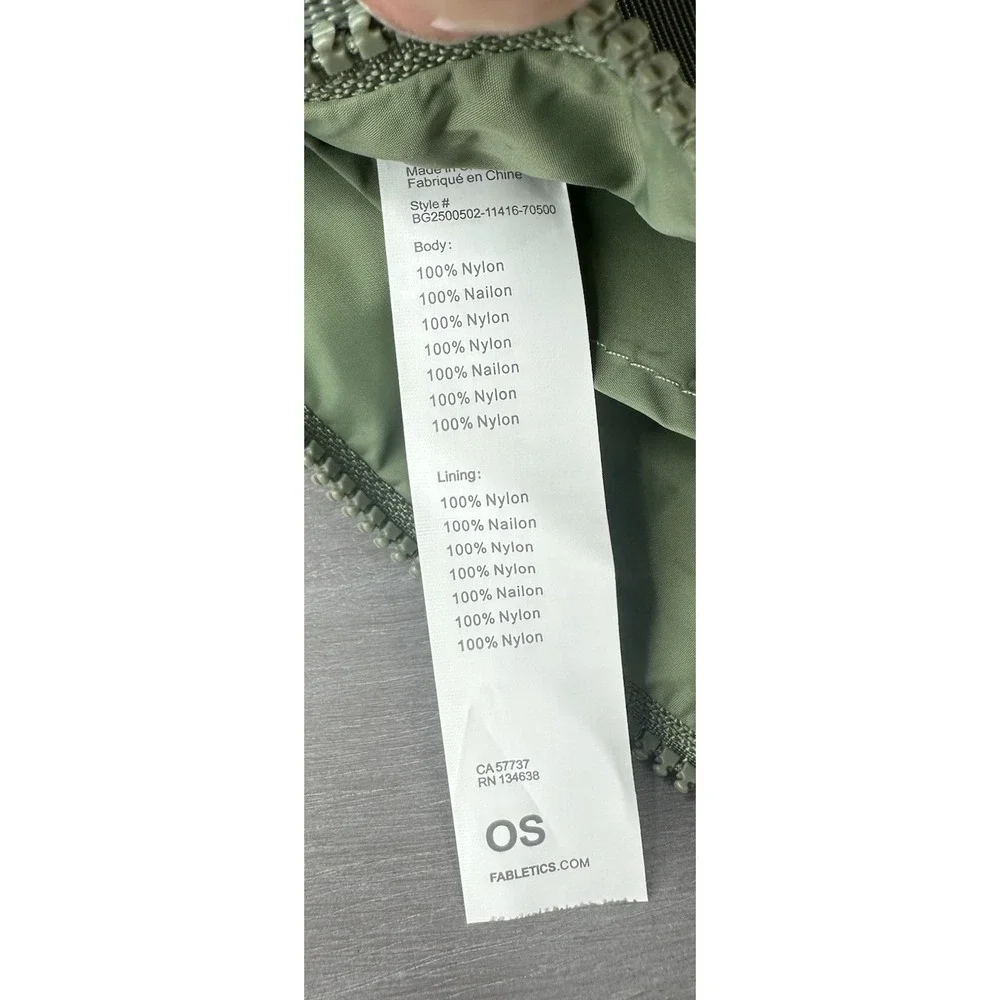 Fabletics The Sling Bag Adjustable Utility Green Zipper New 12X7 - Picture 9 of 15